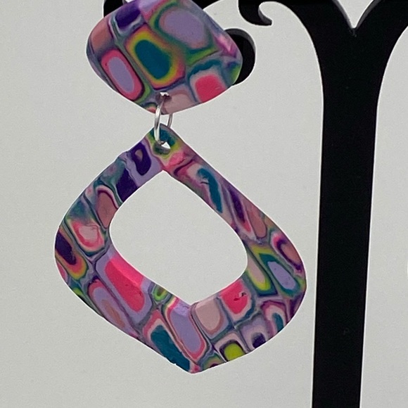 Unique Handmade Polymer Clay Stud Earrings - Picture 7 of 14